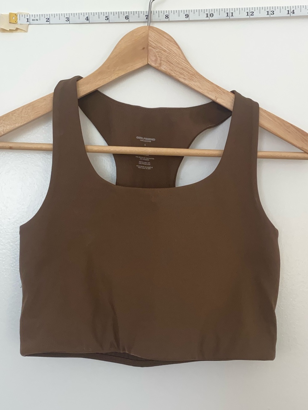 girlfriend collective Brown Racerback Crop Tank